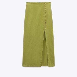 Linen buttoned skirt